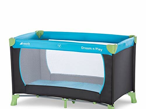 Hauck Cuna de Viaje Dream N Play, para Bebes y Niños de Nacimiento hasta 15 kg, 120 x 60 cm, Plegable, Compacta, Ligera, Incluido Bolsa de Transporte, Azul