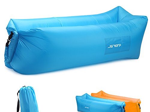 JSVER Sofa Hinchable del Aire del Ocioso de Playa,Tumbona Hinchable sofá Inflable Cama con el Paquete Portable para Viajar, Acampar, Senderismo, Piscina y Partidos de la Playa -Azul