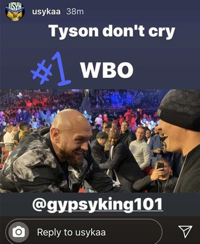 Usyk se burló de Fury por su tuit enojado