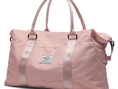 Bolsa de viaje de viaje,Bolsa de gimnasio deportiva,Bolsa de hombro Weekender para mujer, A-pink1-large, L,