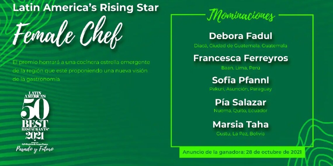 Latam's Rising Star Female Chef | FOTO: 50 Best