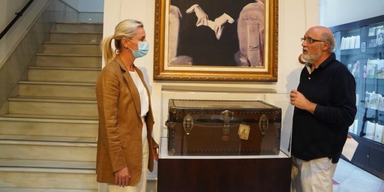 El baúl de los viajes de Juan Ramón y Zenobia, en su casa museo, tras su restauración