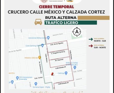 Por al menos 7 semanas estará cerrado el crucero de Cortez y Av. México debido a reparaciones