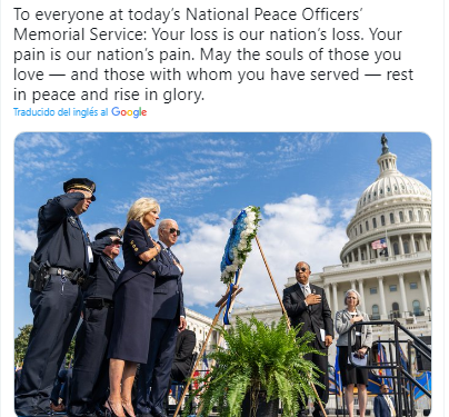 ¡Emotivo! Joe Biden honra a policías caídos en Estados Unidos y destaca sus tareas en la toma del Capitolio