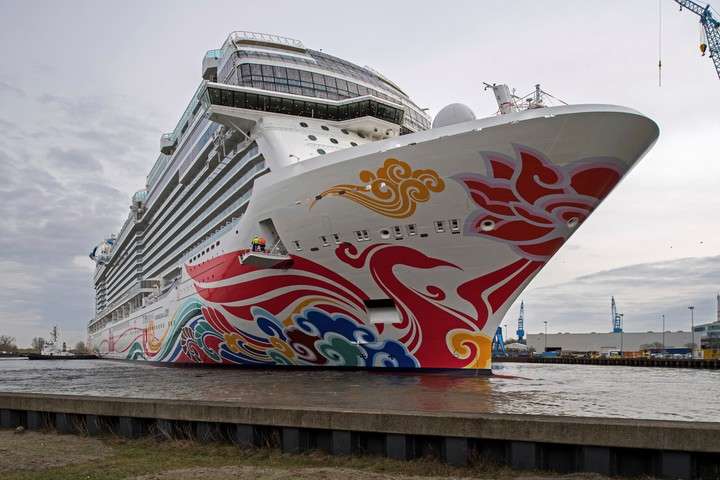 Así luce el barco Norwegian Joy. Foto Ingo Wagner/dpa via AP.