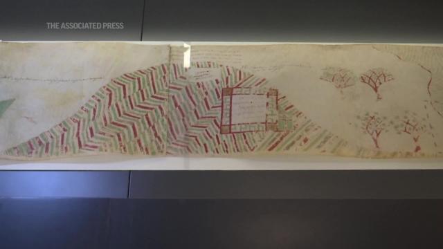 Israel exhibe un pergamino medieval de viajes ilustrados, único en su género