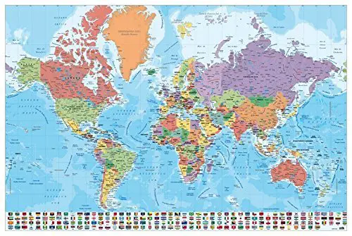 envami® Mapa Mundi Rascar I Con Marco I Ingles I Mapas del Mundo para  Marcar Viajes I 68 X 43 CM I Oro I Scratch Off Travel Map