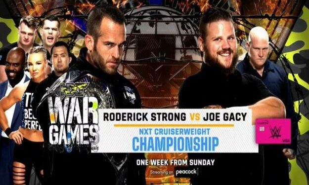Roderick Strong defenderá el campeonato crucero vs Joe Gacy en NXT War Games
