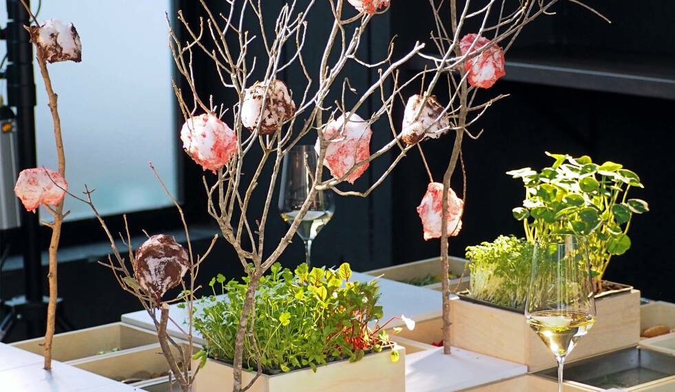 Mesa dulce del restaurante Disfrutar Barcelona.