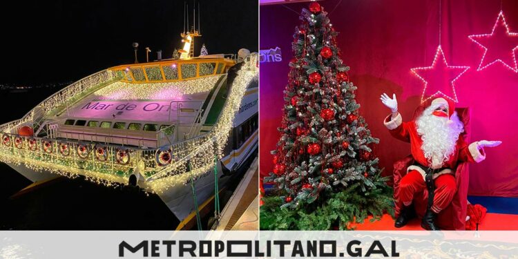 Vigo estrena su crucero de la Navidad con Papá Noel como protagonista