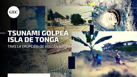 Imágenes impactantes del tsunami provocado por la erupción de un volcán submarino en Tonga
