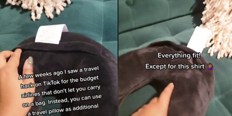 Mujer revela truco para empacar con una almohada de viaje: “Necesitaba esto”