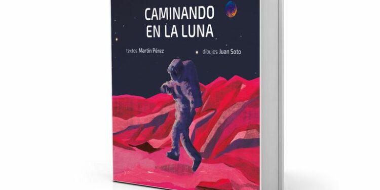 Ilustración a partir de la tapa del libro "Caminando en la luna"