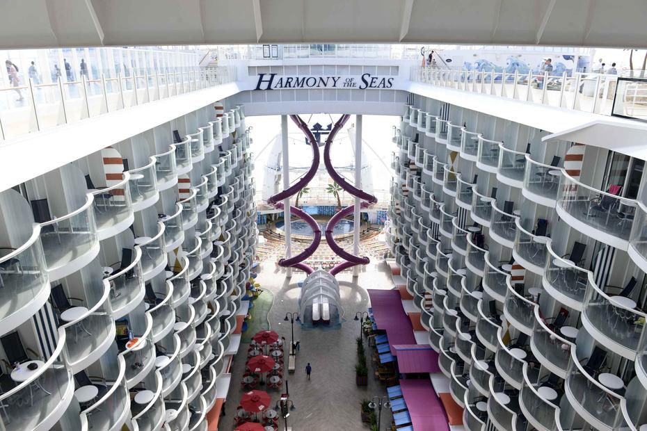 Harmony of the Seas | De Royal Caribbean. Tiene capacidad para 6,687 pasajeros y mide 1,188 pies de longitud. (GFR Media)