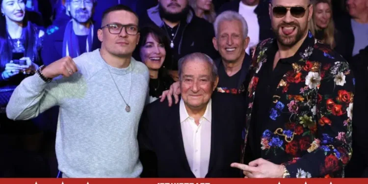 Oleksandr Usyk, Bob Arum y Tyson Fury