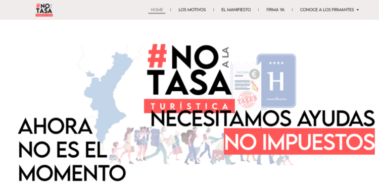 Imagen de la web contra la tasa turística.