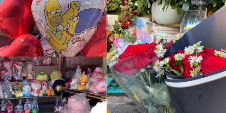 Muestran su amor con flores, globos y peluches