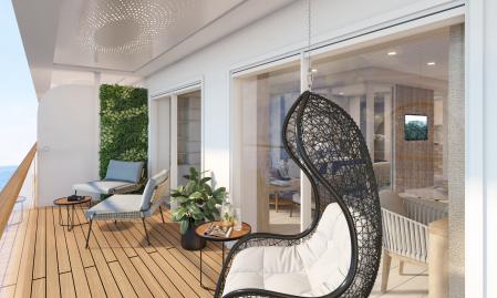 Terraza de uno de los apartamentos del 'MV Narrative'