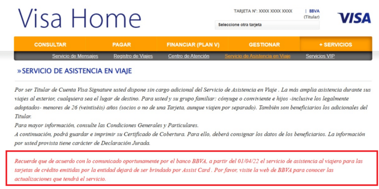 Cambios en la Asistencia en Viajes del banco BBVA: tarjetas Gold quedan sin el servicio, Platinum y Black condicionadas
