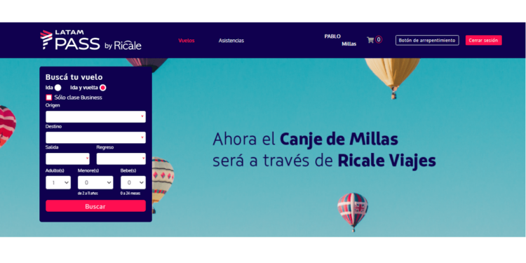 Emitir un vuelo internacional con millas LATAM Pass por Ricale Viajes