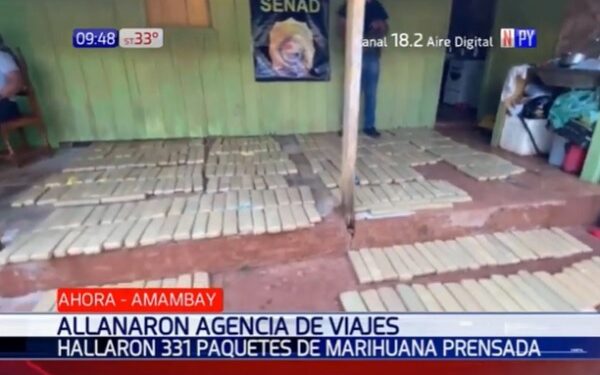 Senad halla marihuana en vivienda que operaba como agencia de viajes en Amambay