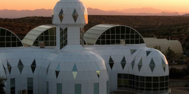 Biosphere 2 housed a crew of eight people for two years.