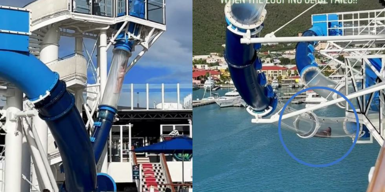 Video viral | Turista quedó atascada en uno de los bucles de tobogán acuático sobre el océano | TikTok | Caribe | nnda nnrt | CHEKA
