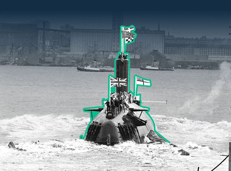 Fotografía del submarino HMS Conqueror