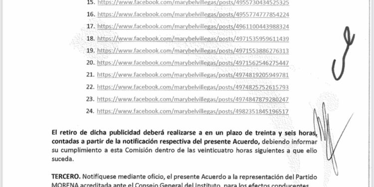 Ahora IEQROO ordena bajar publicaciones de Marybel Villegas por actos anticipados de campaña, que formulada por el PAN-PRD – Pedro Canché Noticias