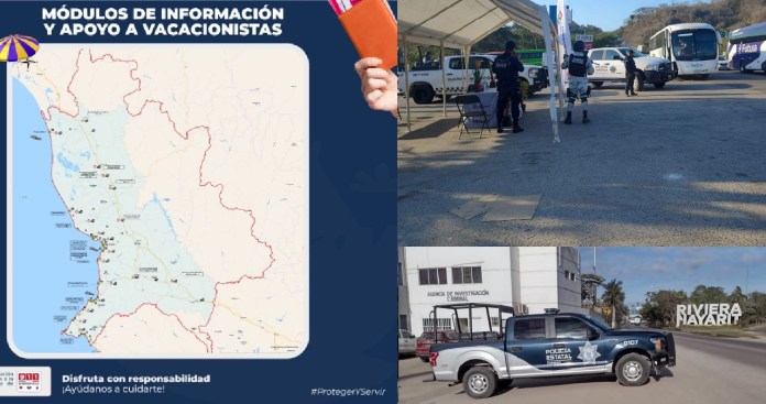 Estos son los 18 módulos de atención a vacacionistas instalados en carreteras y playas de Nayarit
