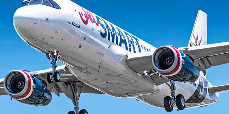 Airbus A320 de JetSmart aterrizando.
