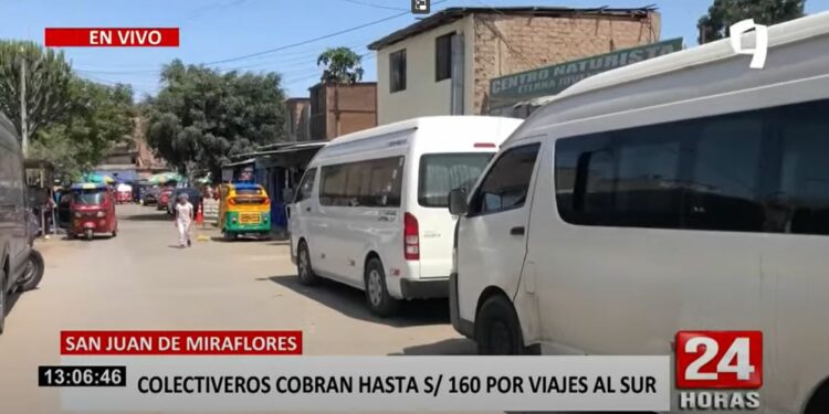 SJM: Colectiveros cobran hasta 160 soles para viajar al sur tras paro de transportistas