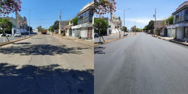Se adelantan a las lluvias, reencarpetan calles y avenidas en Culiacán