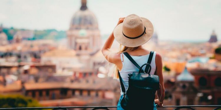 Mujer de vacaciones