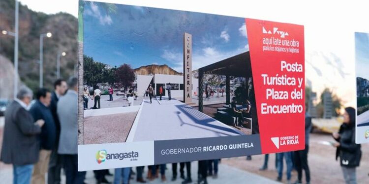 Avanza la obra de la Posta Turística y Plaza del Encuentro en el Dique de Los Sauces