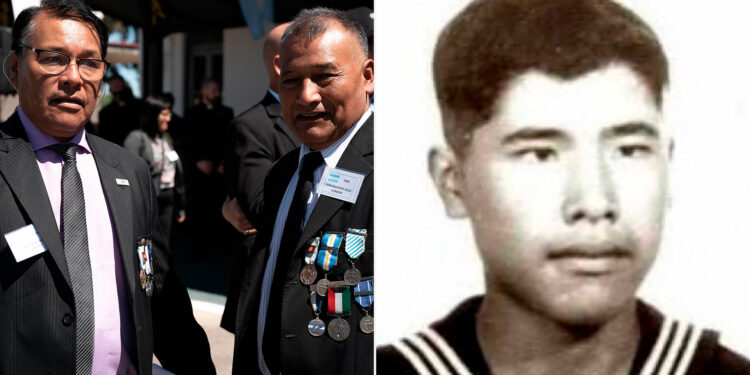 Anastacio era enfermero en el buque hospital Bahía Paraiso. Juan Bautista, cabo 1ero y mecánico del sistema de armas en el crucero General Belgrano. A la derecha, el hermano menor de ambos, Mario, marinero de 1era en el Belgrano, donde encontró la muerte a los 16 años