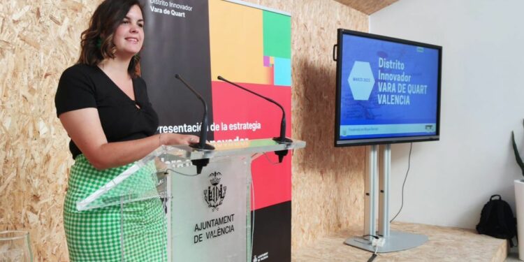 La vicealcaldesa Sandra Gómez durante la presentación del Distrito Innovador