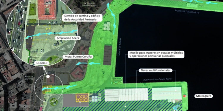 La Autoridad Portuaria de La Coruña licita un nuevo acceso peatonal al muelle de Calvo Sotelo