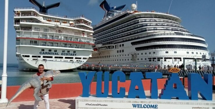 Llegaron a Progreso más de 6 mil turistas de crucero: 80 visitaron el Sendero Jurásico