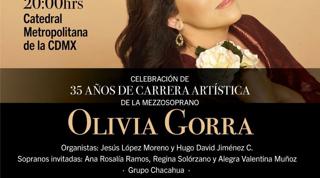 Olivia Gorra celebra 35 años de carrera con concierto en la Catedral Metropolitana de CDMX