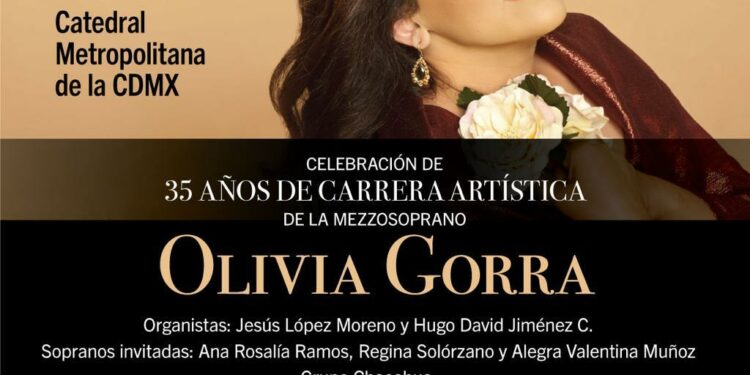 Olivia Gorra celebra 35 años de carrera con concierto en la Catedral Metropolitana de CDMX