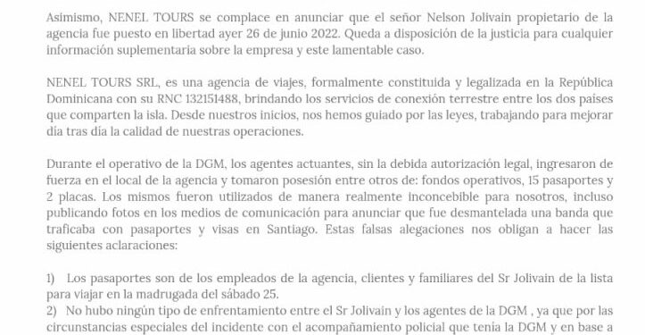 Tras operación de Migración, Agencia de transporte hacia Haití aclara no hace actividades fuera de ley