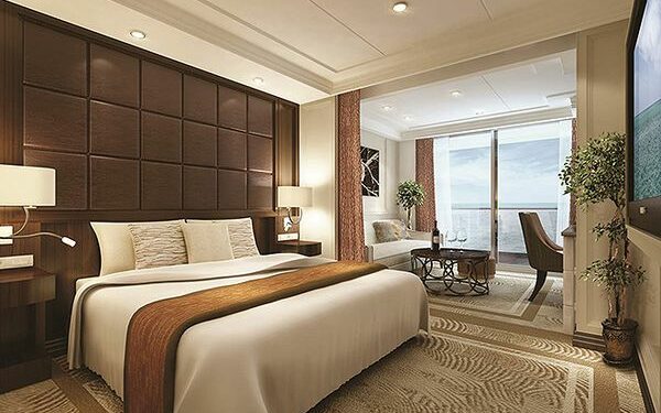 Uno de los camarotes del crucero de lujo.