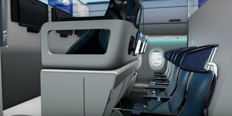 ¿Genialidad o una idea terrible para los viajes en avión? El asiento de dos pisos ideado por un joven español