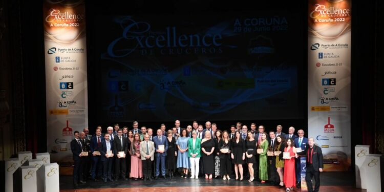 A Coruña reúne a la industria de cruceros en la ceremonia de entrega de Los Premios Excellence de Cruceros 2022