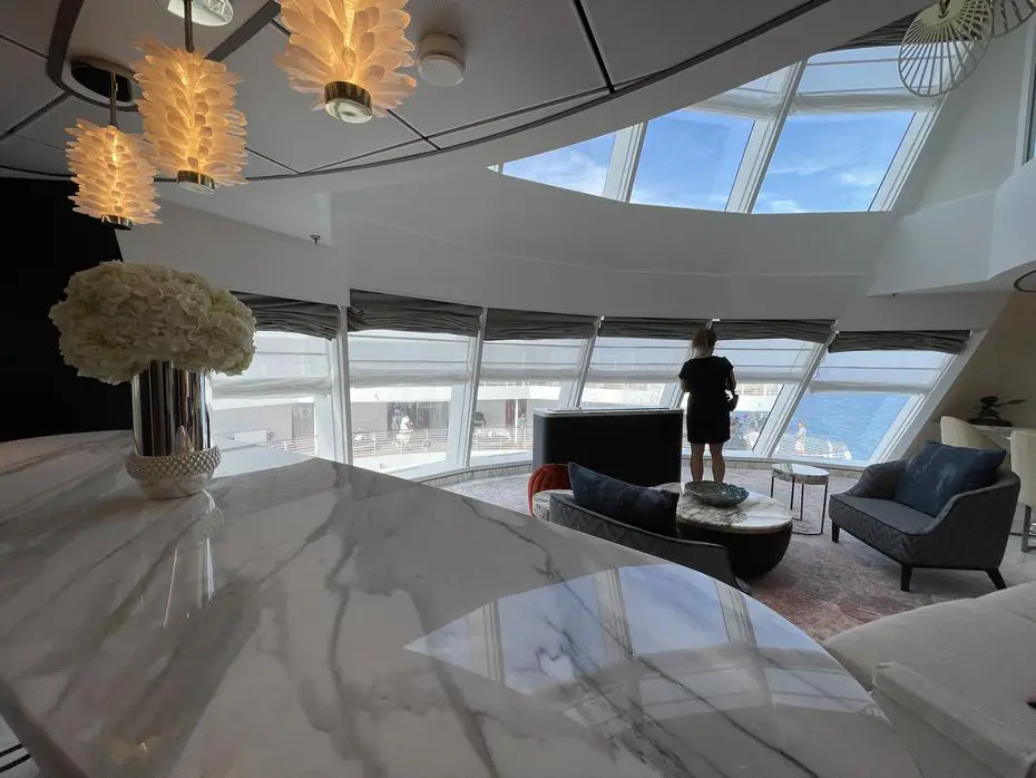 La Concierge Wish Tower Suite, en el Disney Wish, ofrece unas vistas espectaculares del barco. (Gregorio Mayí / Especial para GFR Media)