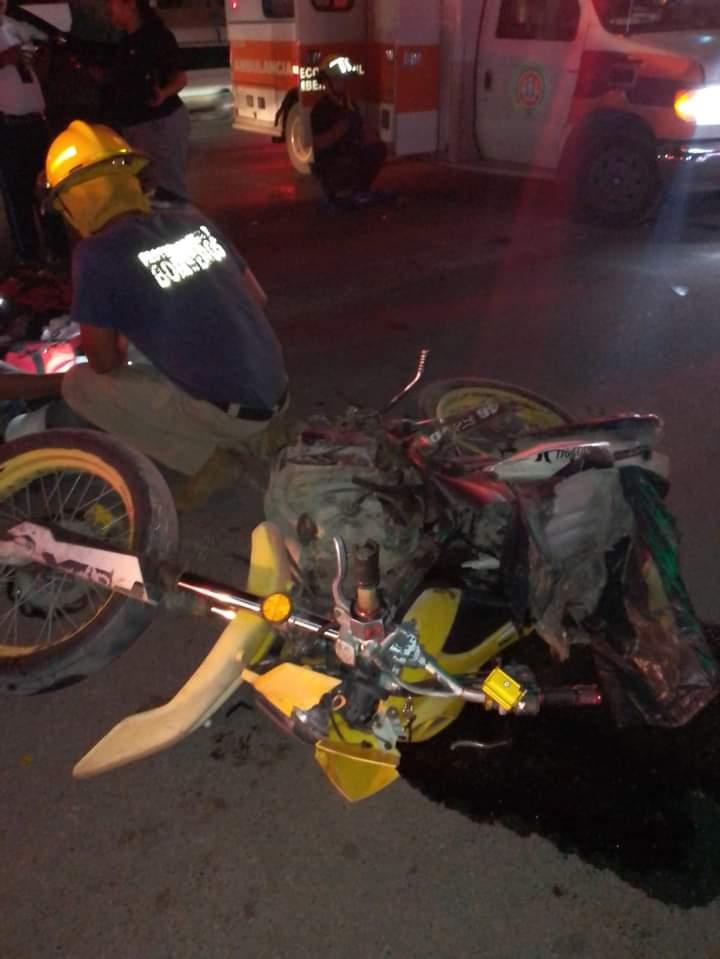 Así quedó la motocicleta donde viajaba el menor de 17 años