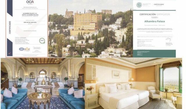 El Hotel Alhambra Palace granadino certifica su apuesta por el Medio Ambiente y la Sostenibilidad