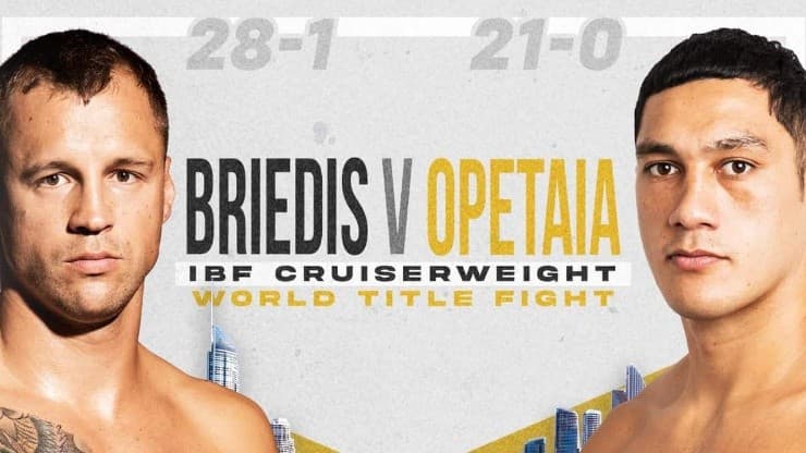 Mairis Briedis vs. Jai Opetaia EN VIVO por el título de peso crucero de la FIB: Fecha, horario, TV, cartelera completa de todas las peleas