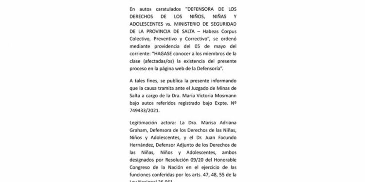 Habeas Corpus Colectivo, Preventivo y Correctivo- Salta